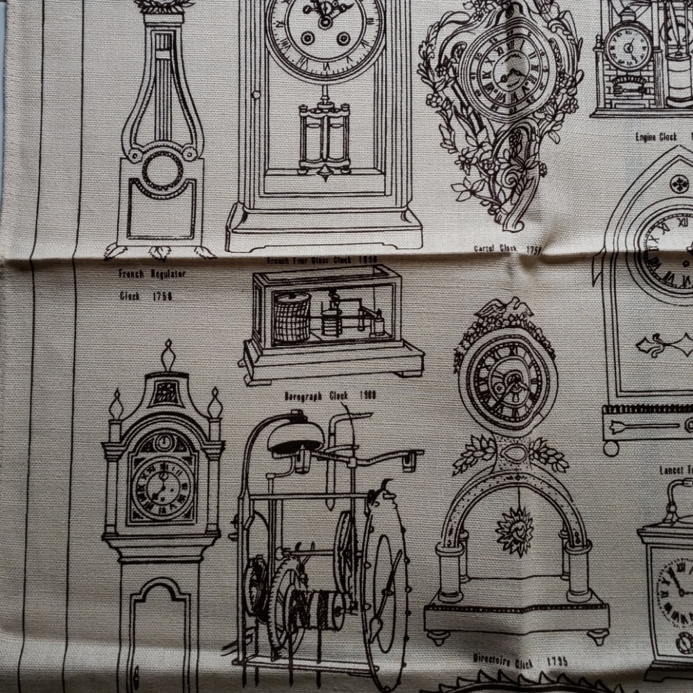 Unique vintage "clock" kitchen towel - Picture 5 of 8